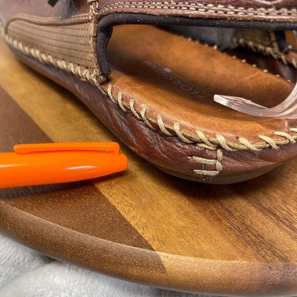 Florsheim Sandals Mens 10 M Brown Leather San Carlos Ankle Strap Open Toe - Picture 11 of 16